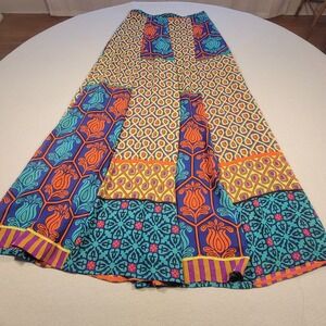 Anthropologie Champagne & Strawberry Maxi Skirt Small Patchwork Boho Multicolor